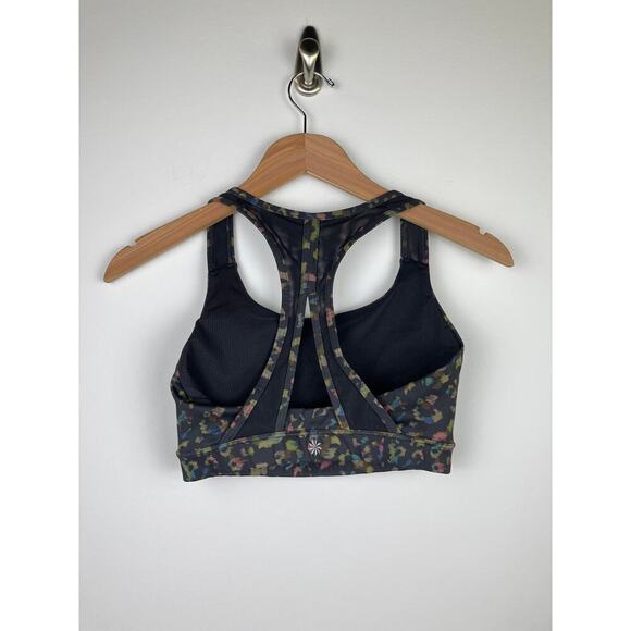 Athleta Contender Multi-colored Ancient Forest Leopard Sports Bra - Size XS - Picture 4 of 7